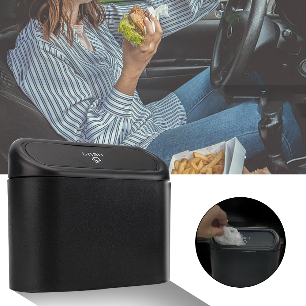 Cubo de basura para coche con tapa