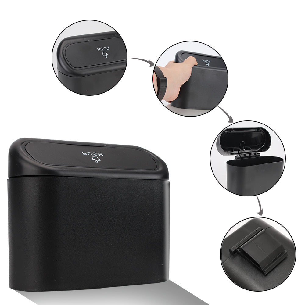 Cubo de basura para coche con tapa