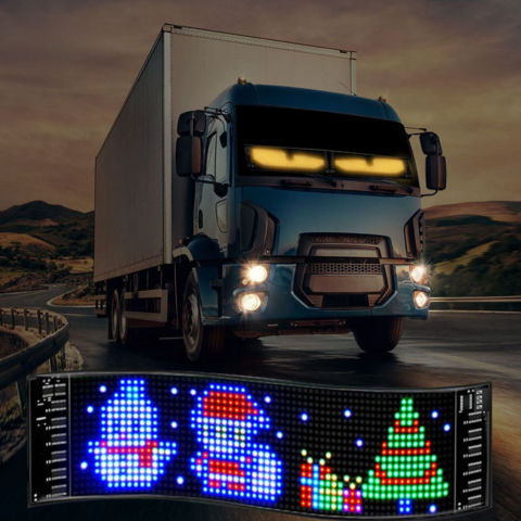 לוח LED לחלון קדמי — תצוגה מונפשת ובקרת מרחוק
