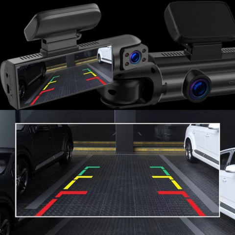 Κάμερα Εγκατεστημένη Αυτοκίνητο — Διπλή Κάμερα Μπροστά Για Βέλτιστη Ασφάλεια