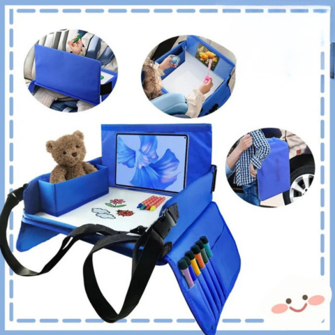 Plataforma de viaje para asiento de auto infantil — Confort y almacenamiento integrado