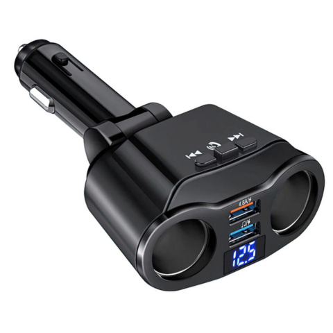 Adapter för cigarrtändare i bil - dubbel USB-port och digital display