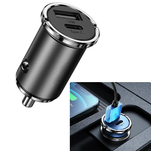 Kompakter Auto-Ladegerät – Doppel-USB-Port und Schnellladung 