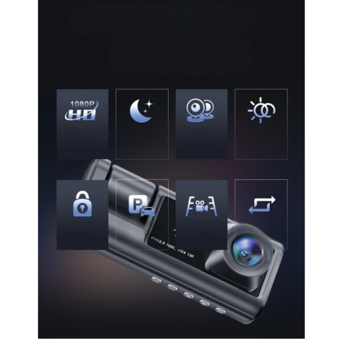 Dashcam Auto Predná A Vnútorná – Nahrávanie Vo Vysokej Definícii 