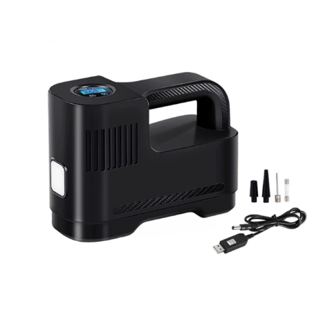 Bærbar Digital 12V Luftkompressor Med LED-Lampe — Sikkerhed Og Brug Om Natten 