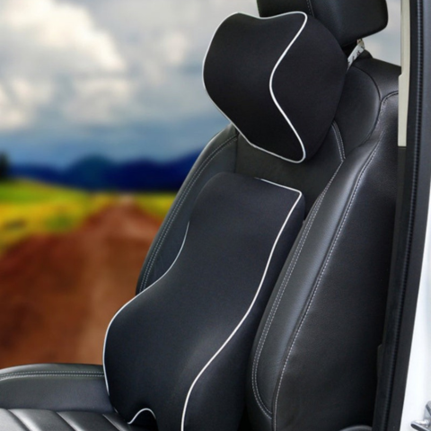 Cuscino per poggiatesta e supporto lombare in memory foam - Comfort e sollievo per la schiena