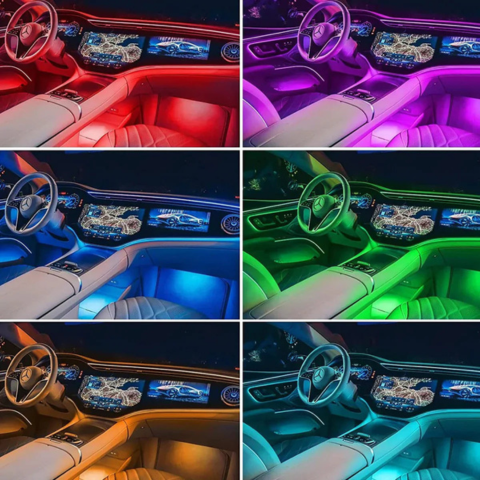 Benzile Luminoase Auto – Ambianță RGB Interioară 