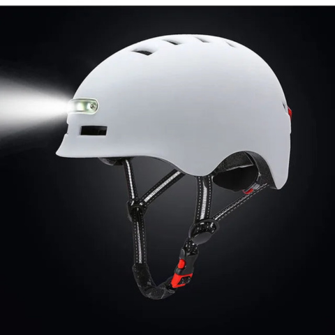 Casco da bici urbano – Con illuminazione LED anteriore e posteriore 