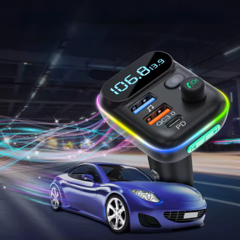 Transmetteur FM Bluetooth Pour Voiture — Appels Clairs & Musique Sans Fil