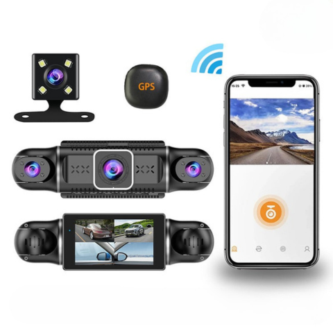 Caméra Dashcam 4 Canaux — Wifi & GPS Intégrés