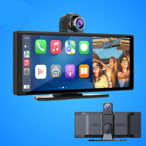 Schermo Auto Multifunzionale – Supporto per Telecamera di Retromarcia e Controllo Vocale 