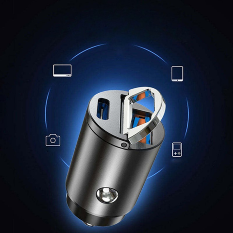 USB Auto Oplader Adapter – Compacte Sigarettenaansteker Plug 