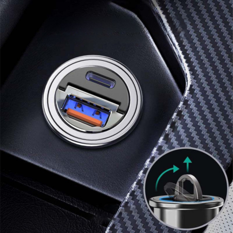 USB Auto Oplader Adapter – Compacte Sigarettenaansteker Plug 
