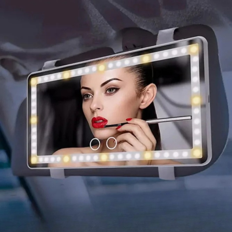 Led Make Up Spiegel voor in de auto - Compact Ontwerp & Verstelbaar Licht