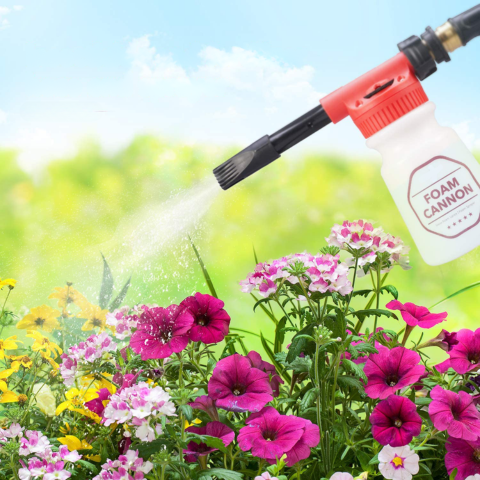 Uniwersalny zestaw do spryskiwania pianką - samochód, ogród i taras