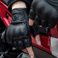 Lette Motorsykkelhansker i PU-lær – Retro bikerstil & pustende sommer 