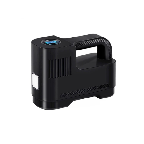 Bærbar Digital 12V Luftkompressor Med LED-Lampe — Sikkerhed Og Brug Om Natten 